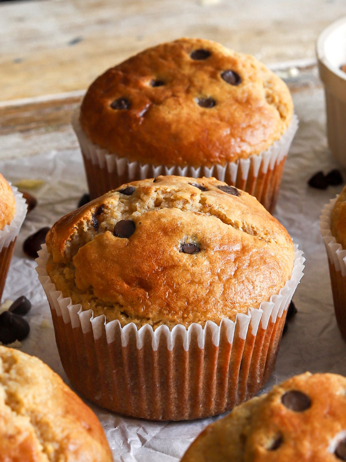 Almond Greek Yogurt Chocolate Chip Muffins