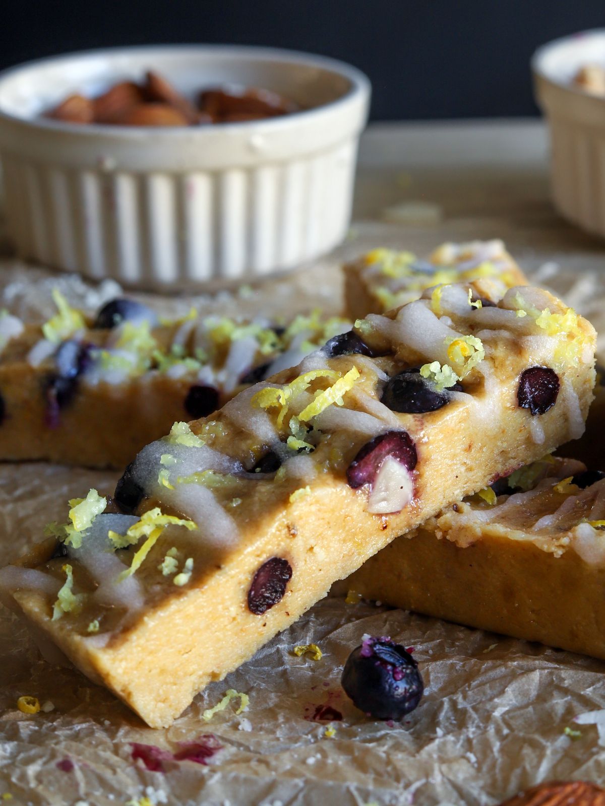 Blueberry Protein Lemon Bars