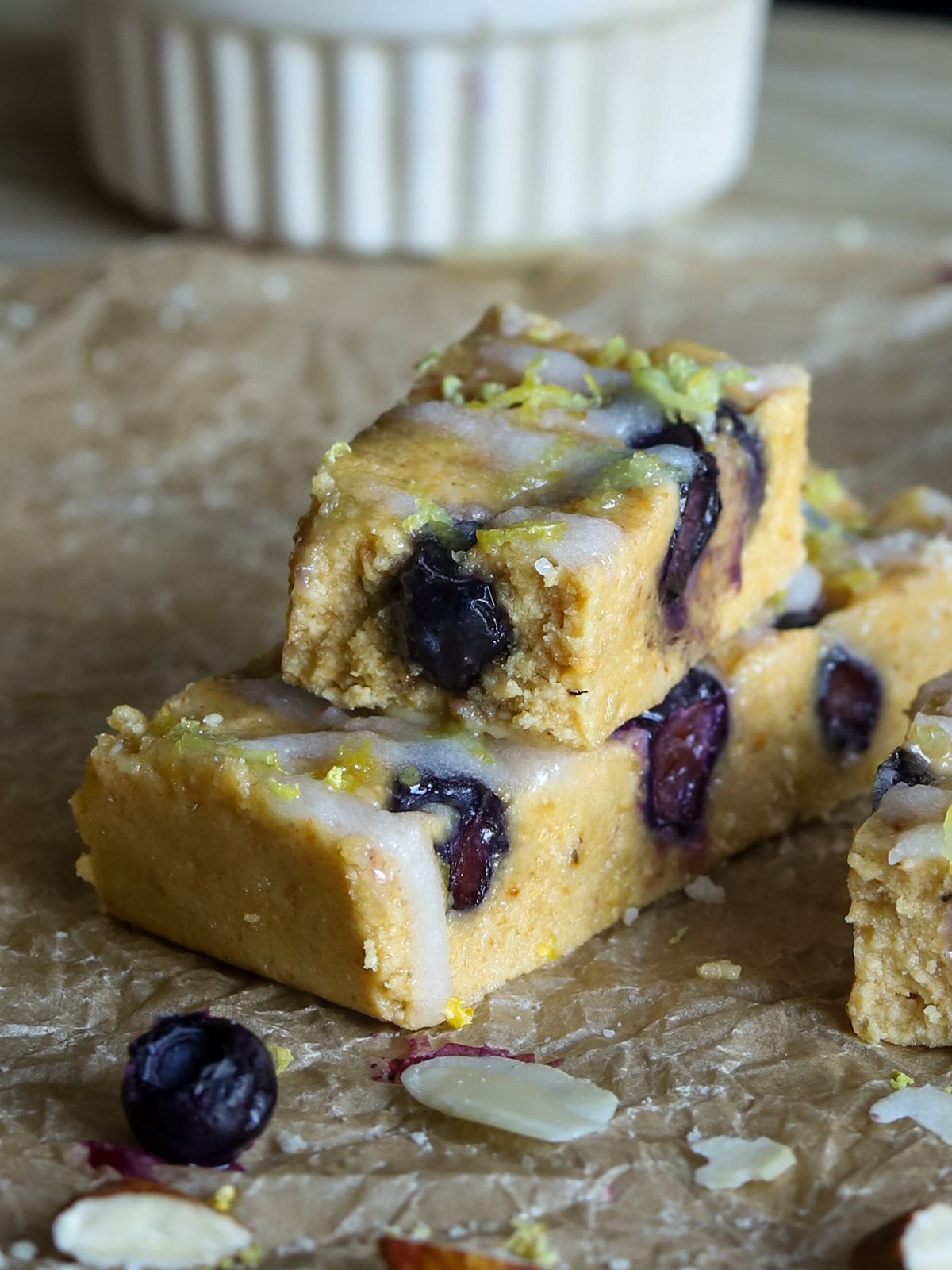 Delectable Blueberry Protein Lemon Bars