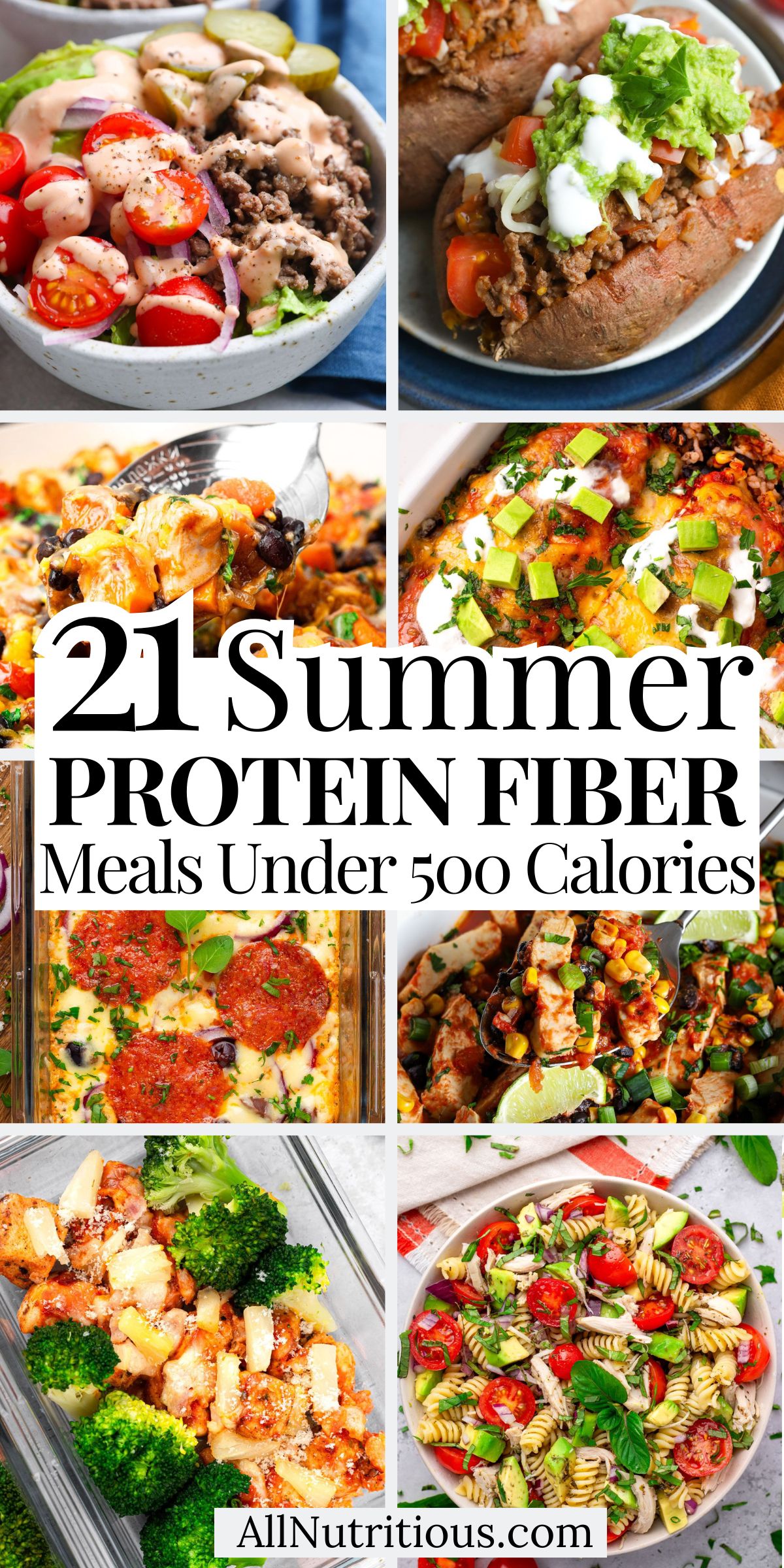21 Summer High Protein High Fiber Meals Under 500 Calories