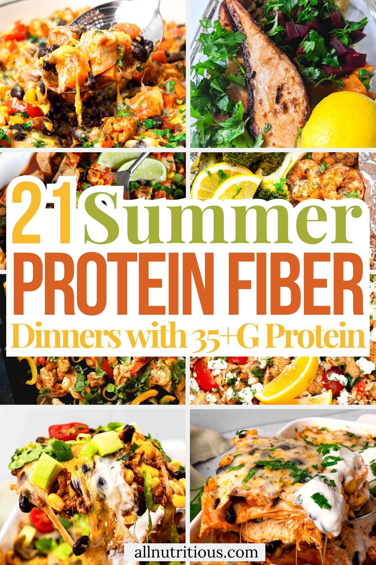 21 Summer Protein High Fiber Dinners with 35+ Grams Protein