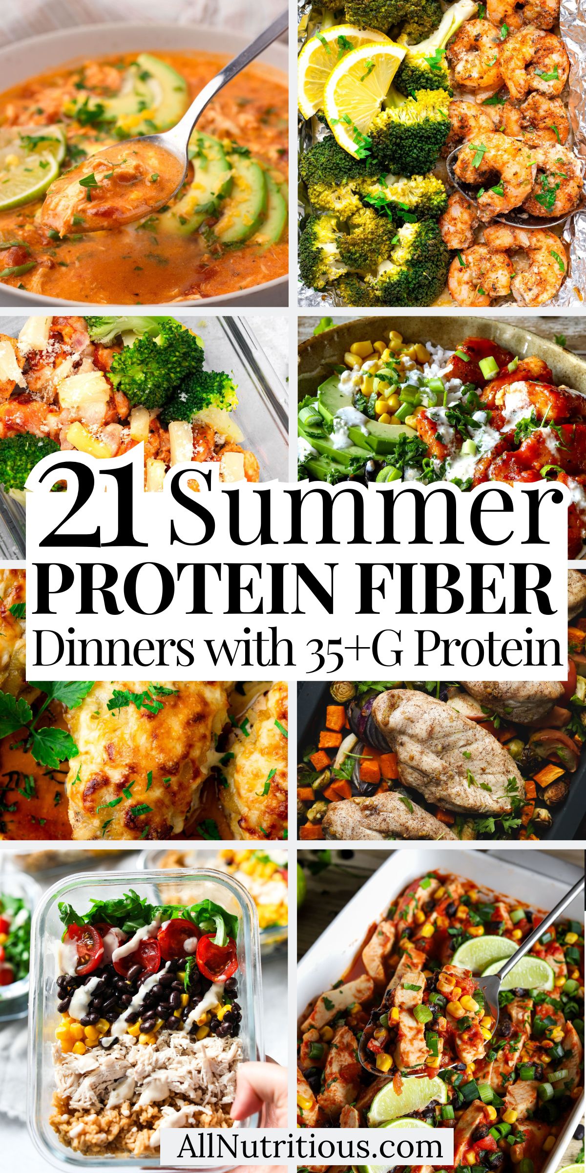 21 Summer Protein High Fiber Dinners with 35+ Grams Protein