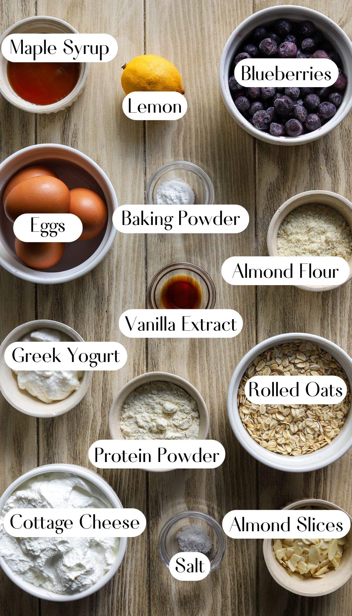 Healthy Blueberry Cottage Cheese Bake Ingredients
