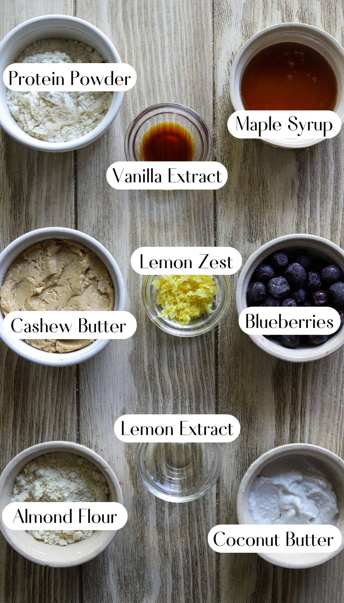 Healthy Blueberry Protein Lemon Bars Ingredients