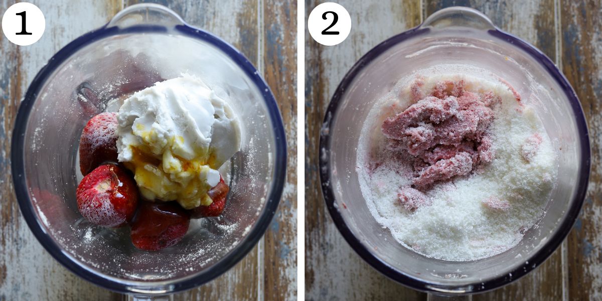 Quick Strawberry Coconut Bars Steps 1-2