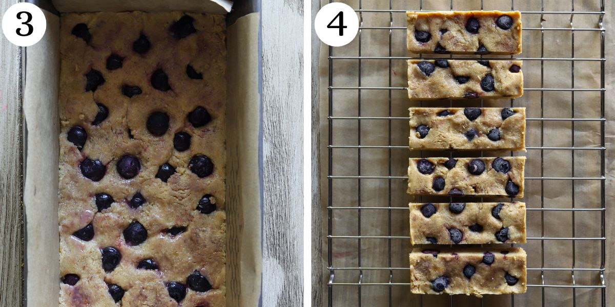 Easy Blueberry Protein Lemon Bars Steps 3-4
