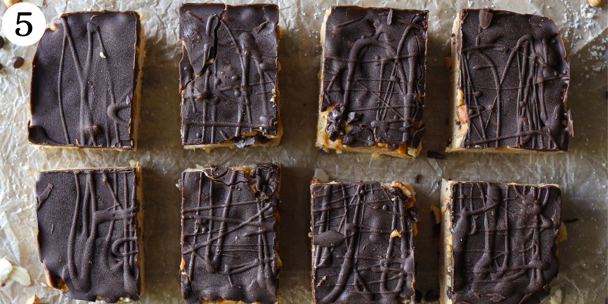 Yummy Cottage Cheese Snicker Squares Step 5