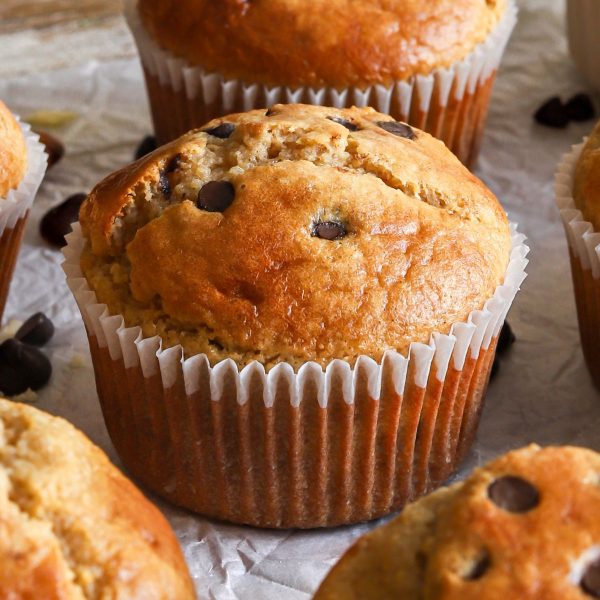 Almond Greek Yogurt Chocolate Chip Muffins