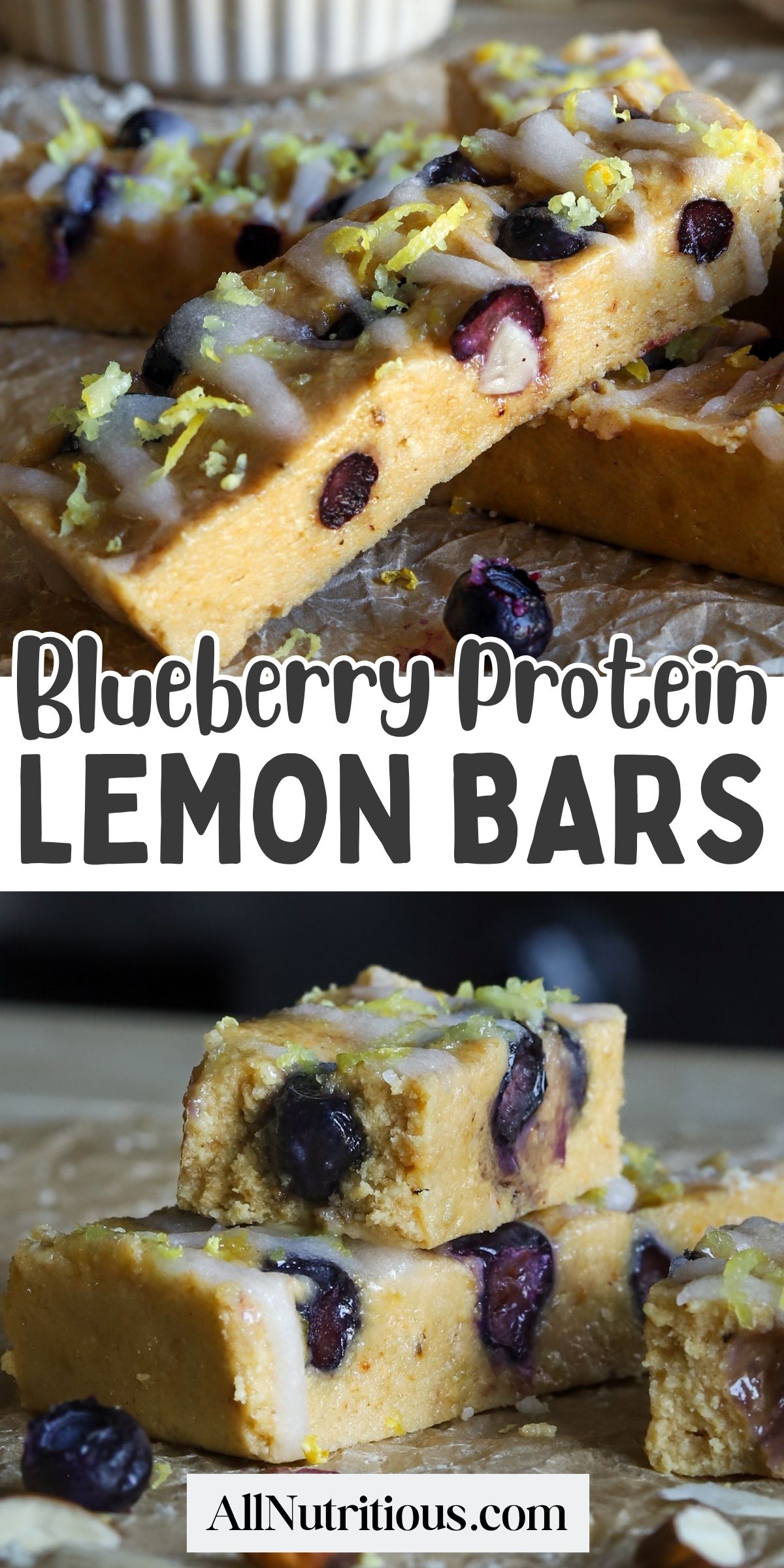 Blueberry Protein Lemon Bars