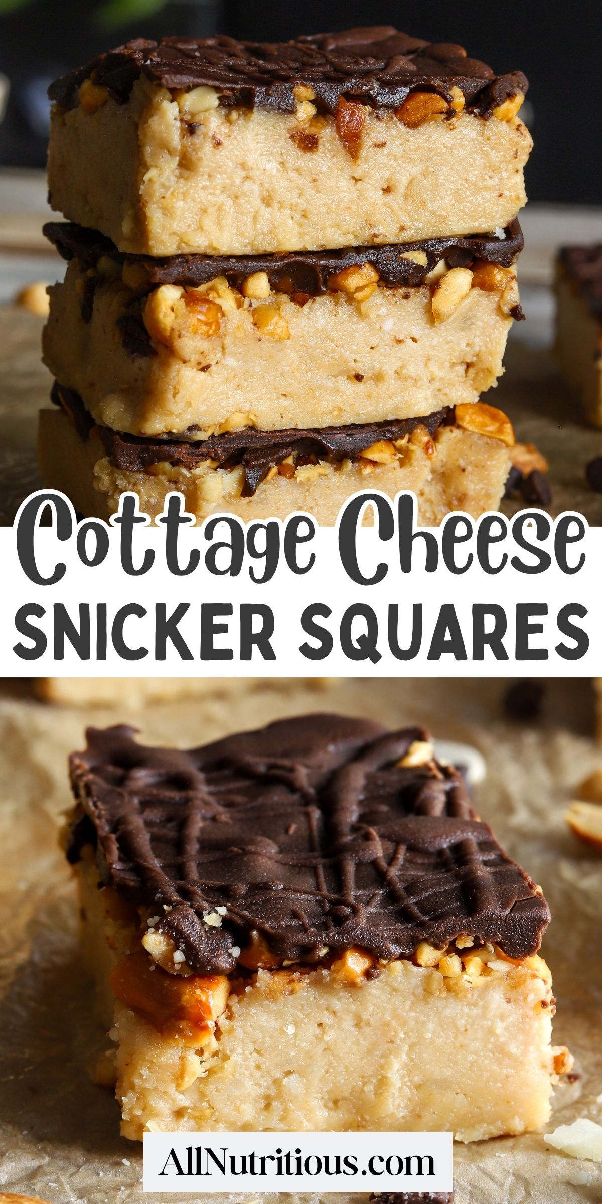 Cottage Cheese Snicker Squares