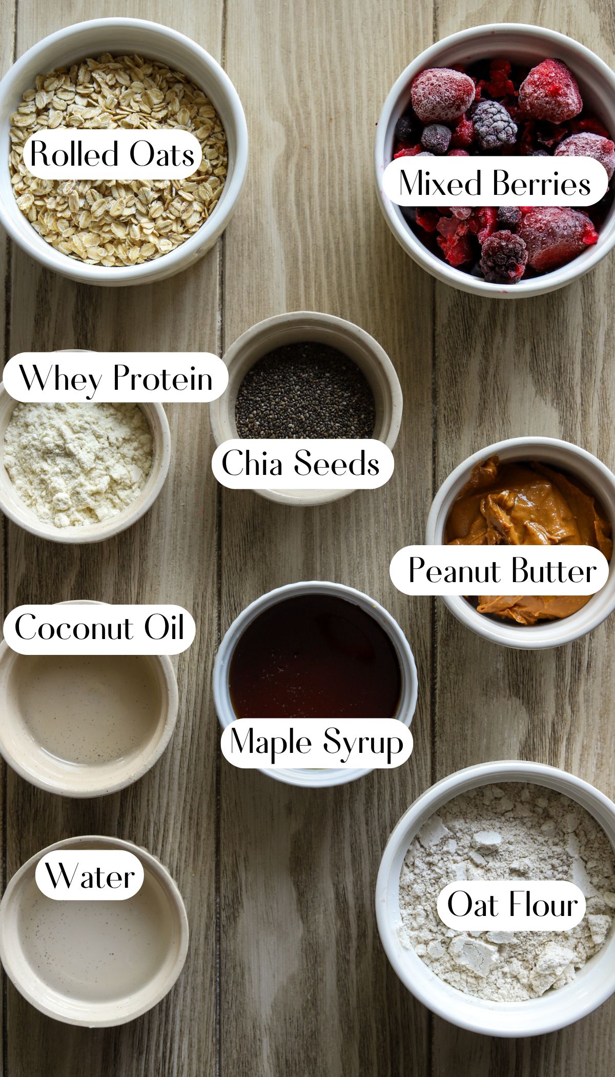 Yummy Berry Protein Oat Bars Ingredients