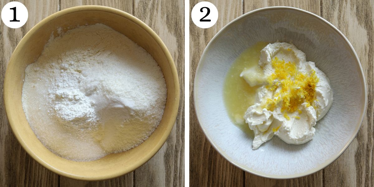 Delicious Lemon Coconut Cottage Cheese Scones Steps 1-2