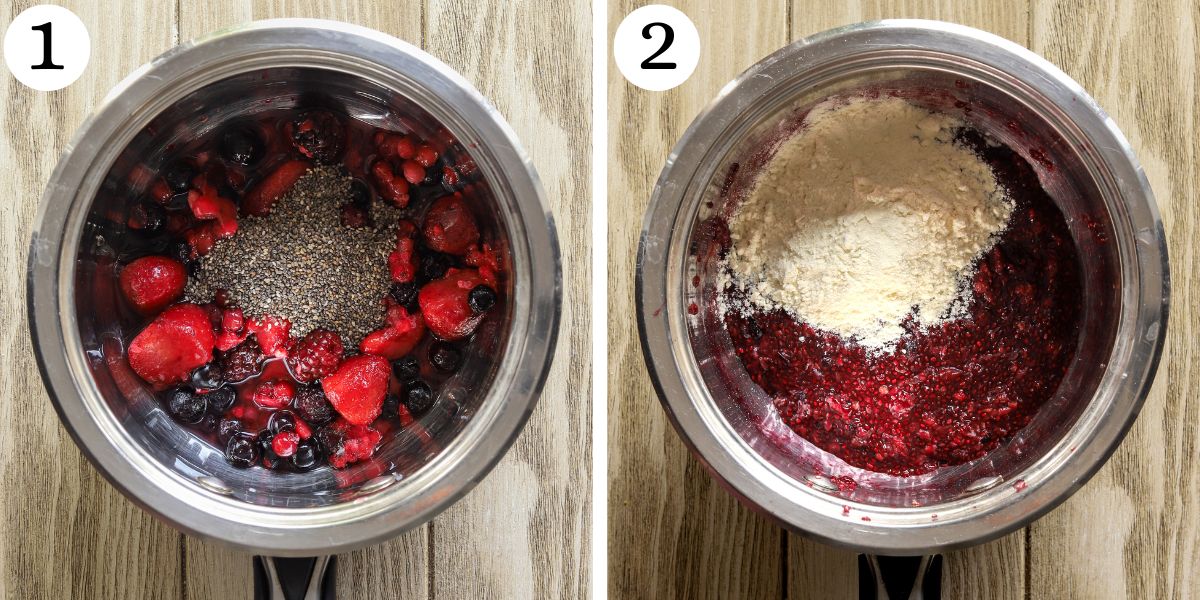 Tasty Berry Protein Oat Bars Steps 1-2