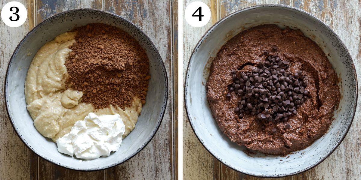 Easy Cottage Cheese Blondie Brownies Steps 3-4