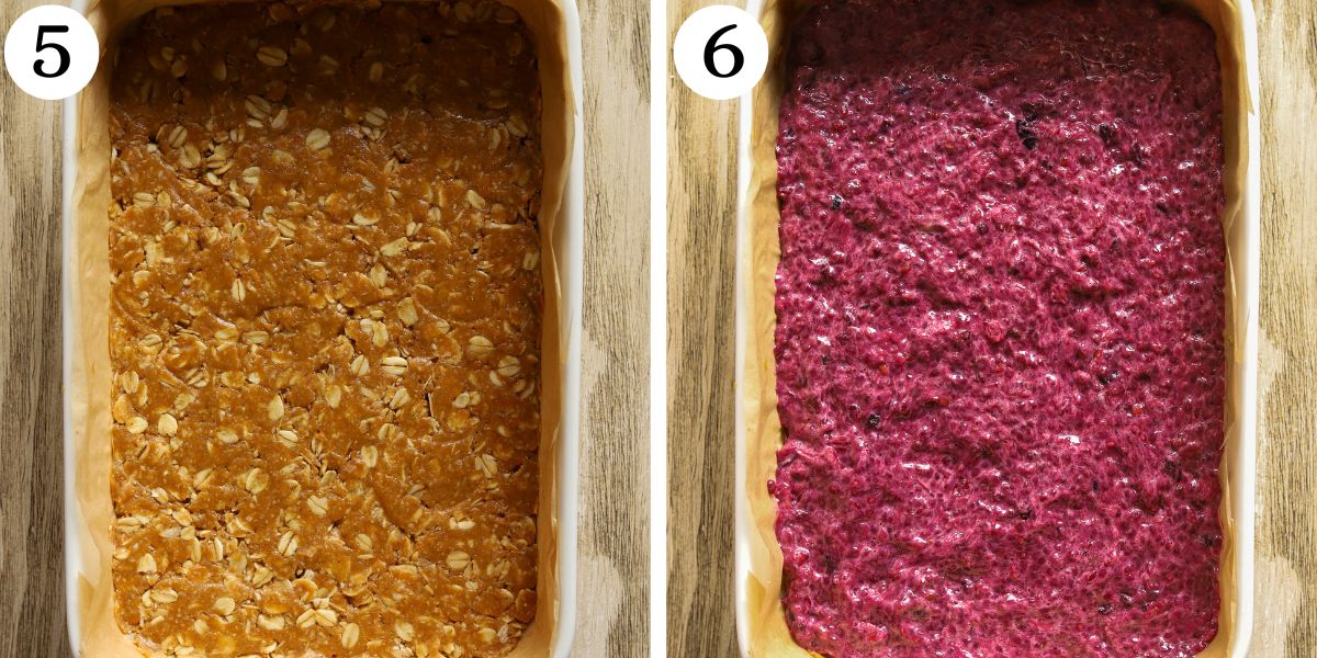 Delectable Berry Protein Oat Bars Steps 5-6