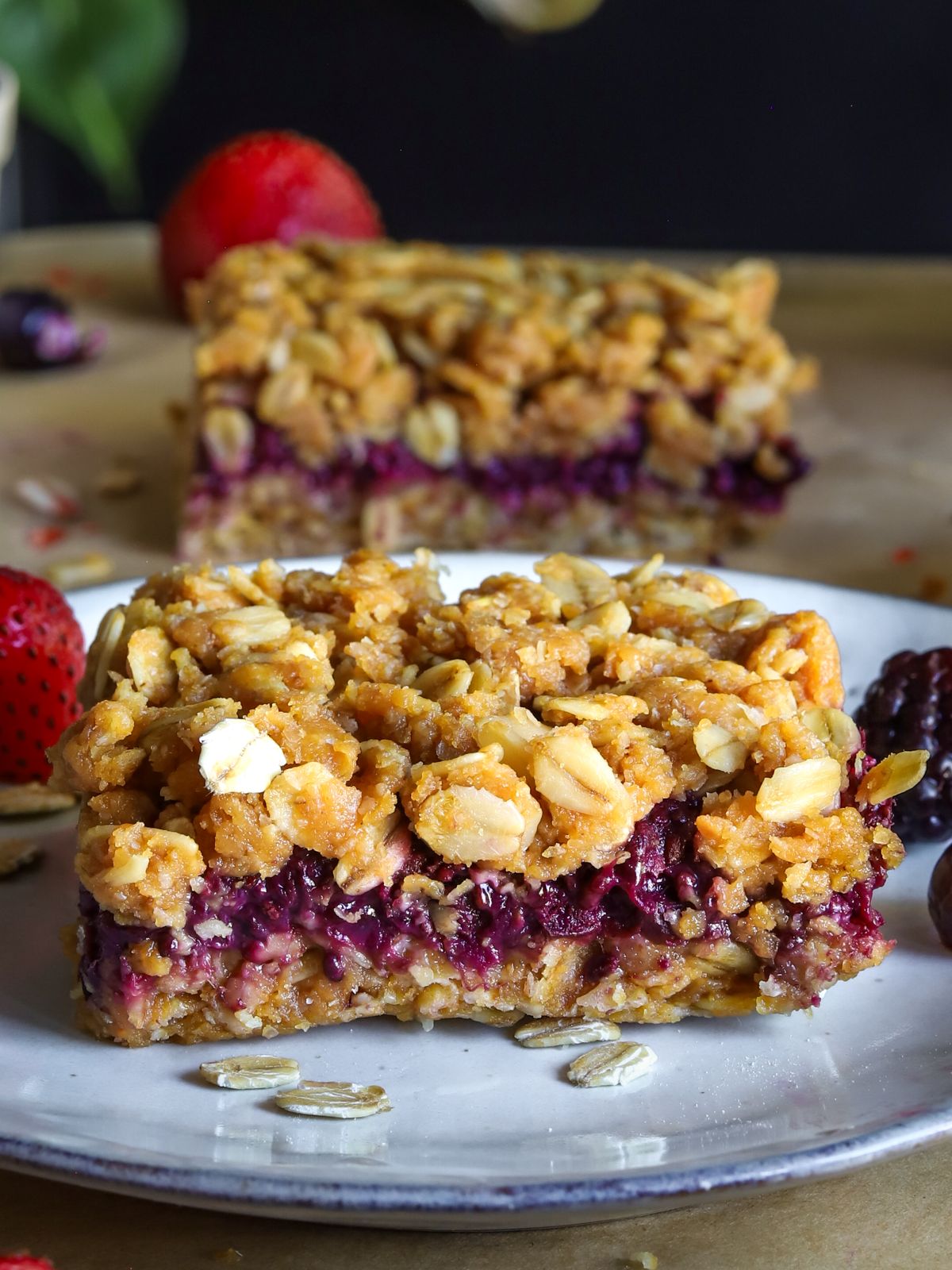 Delicious Berry Protein Oat Bars