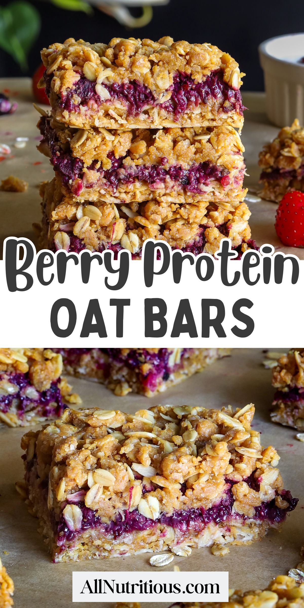Berry Protein Oat Bars