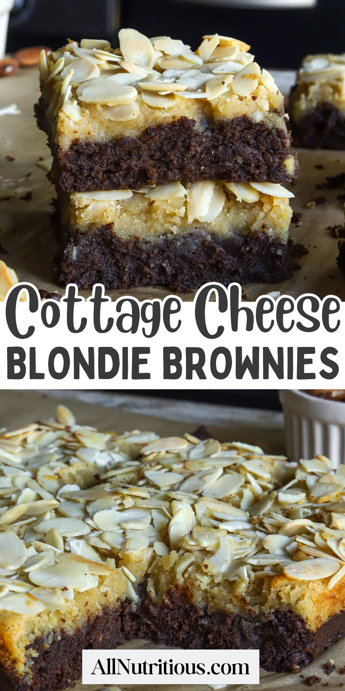 Cottage Cheese Blondie Brownies