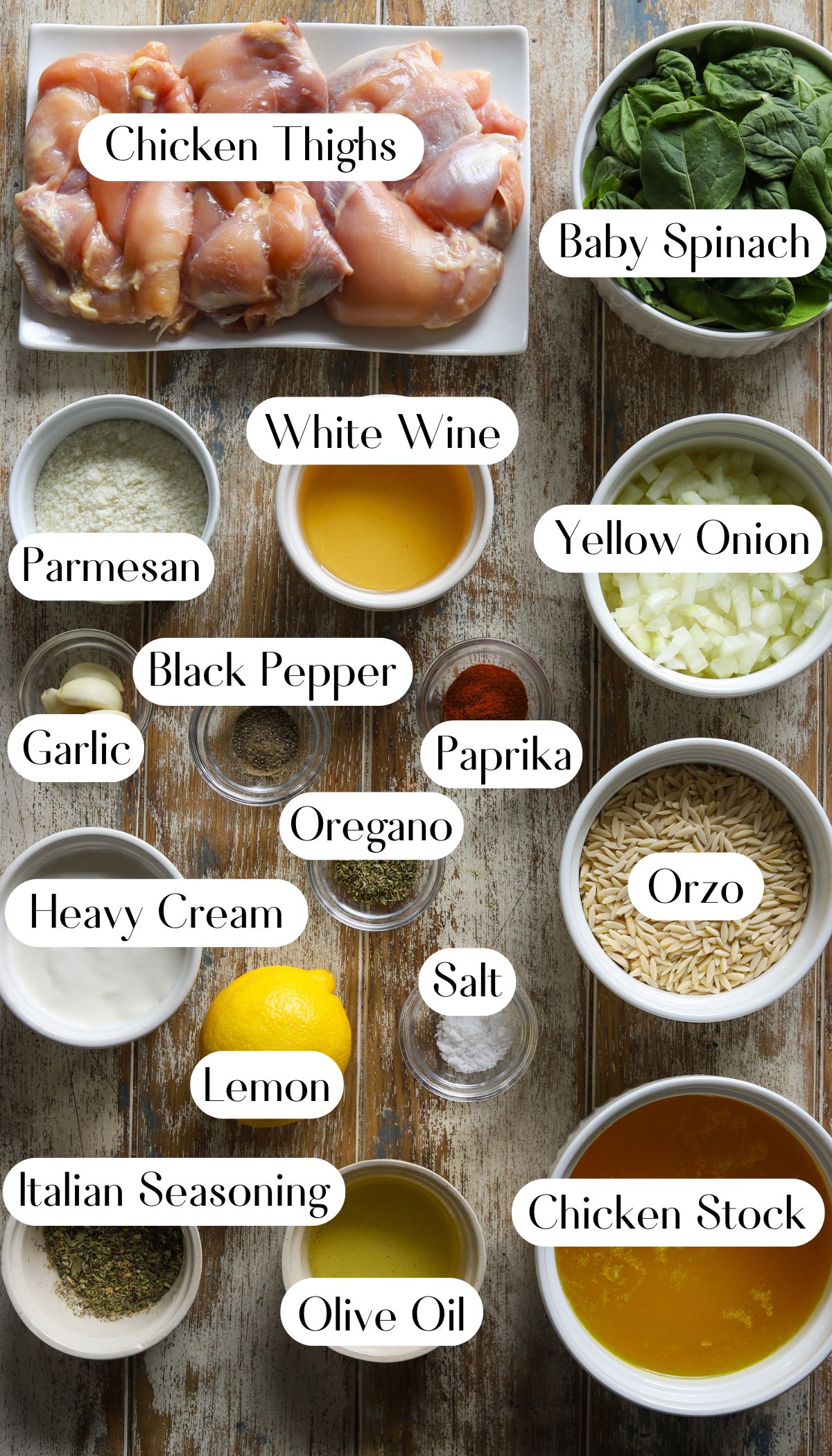 Delectable Lemon Chicken Orzo Ingredients