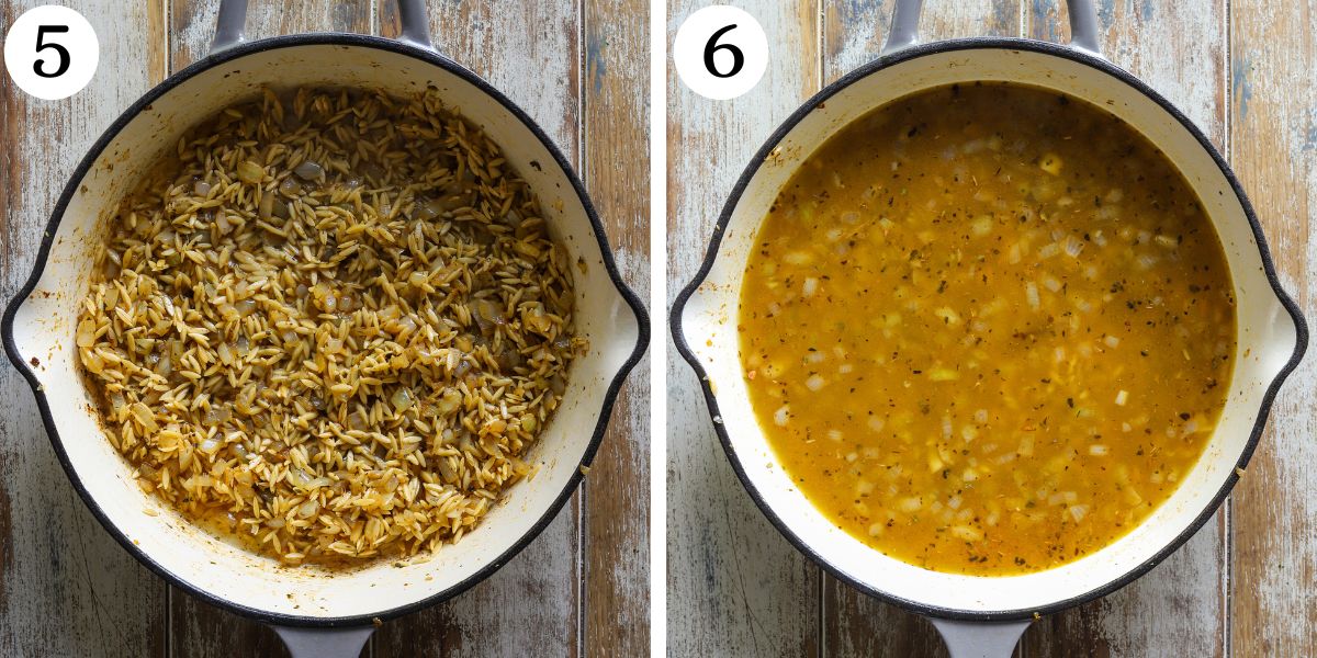 Nutritious Lemon Chicken Orzo Steps 5-6