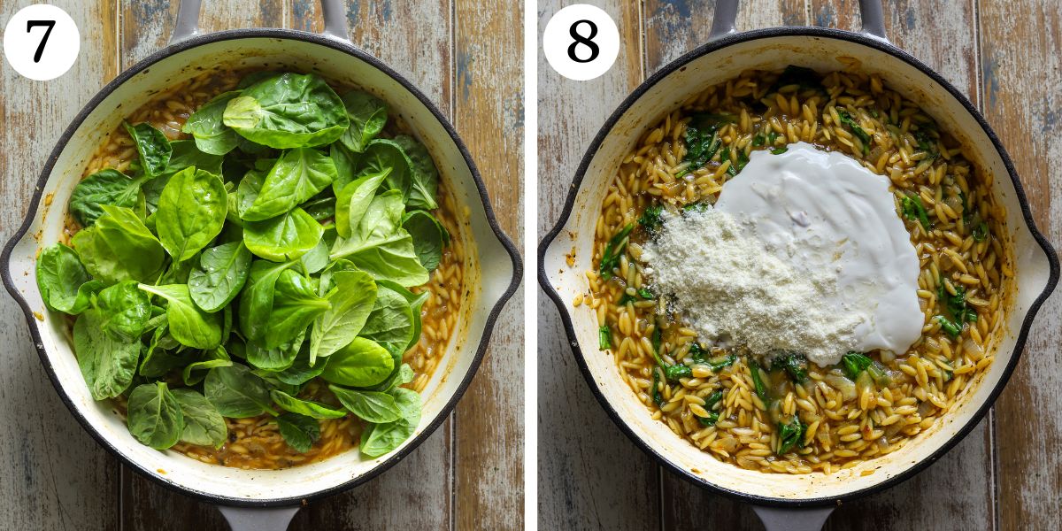 Quick Lemon Chicken Orzo Steps 7-8