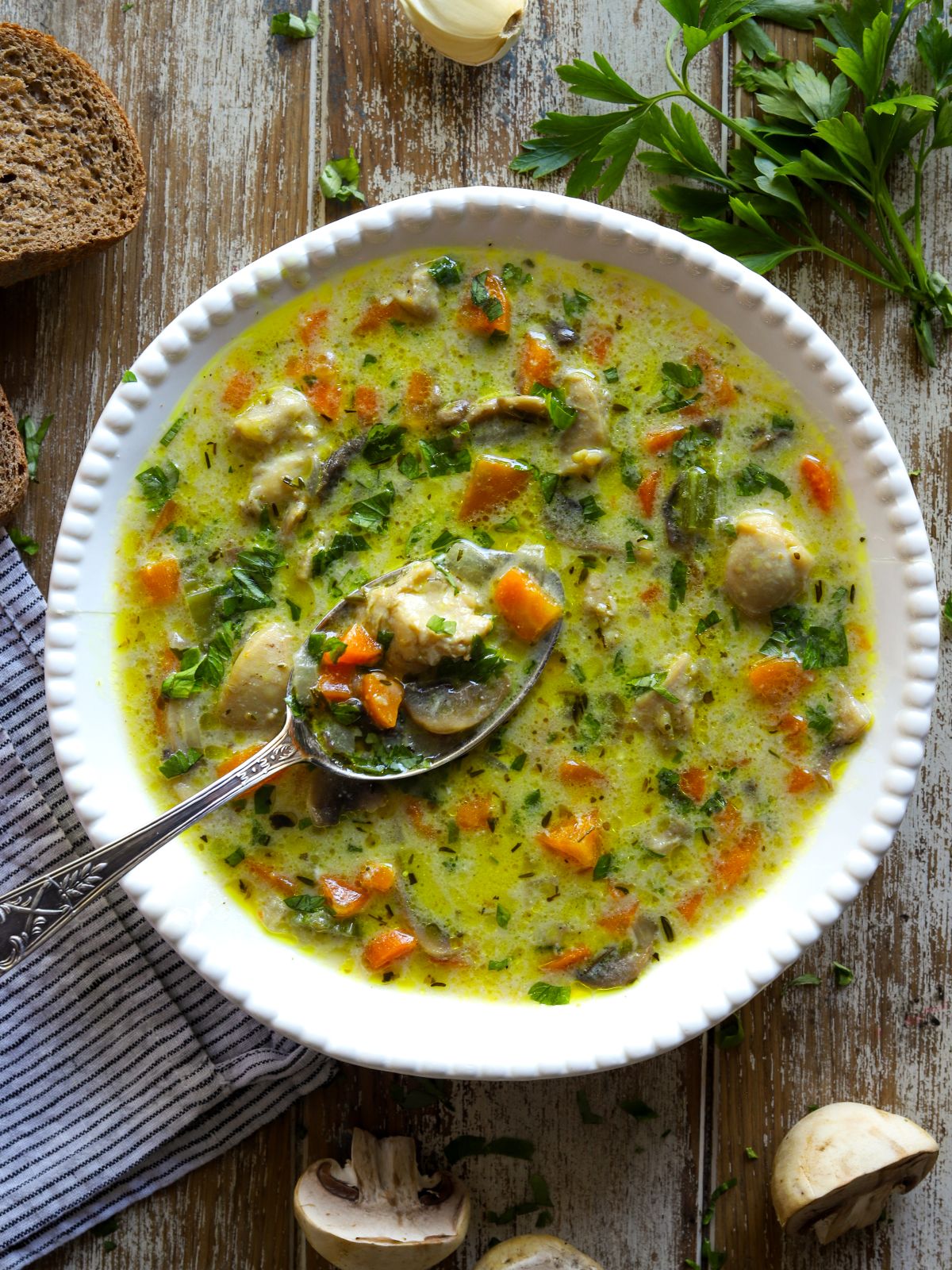 Creamy Chicken and Mushroom Soup