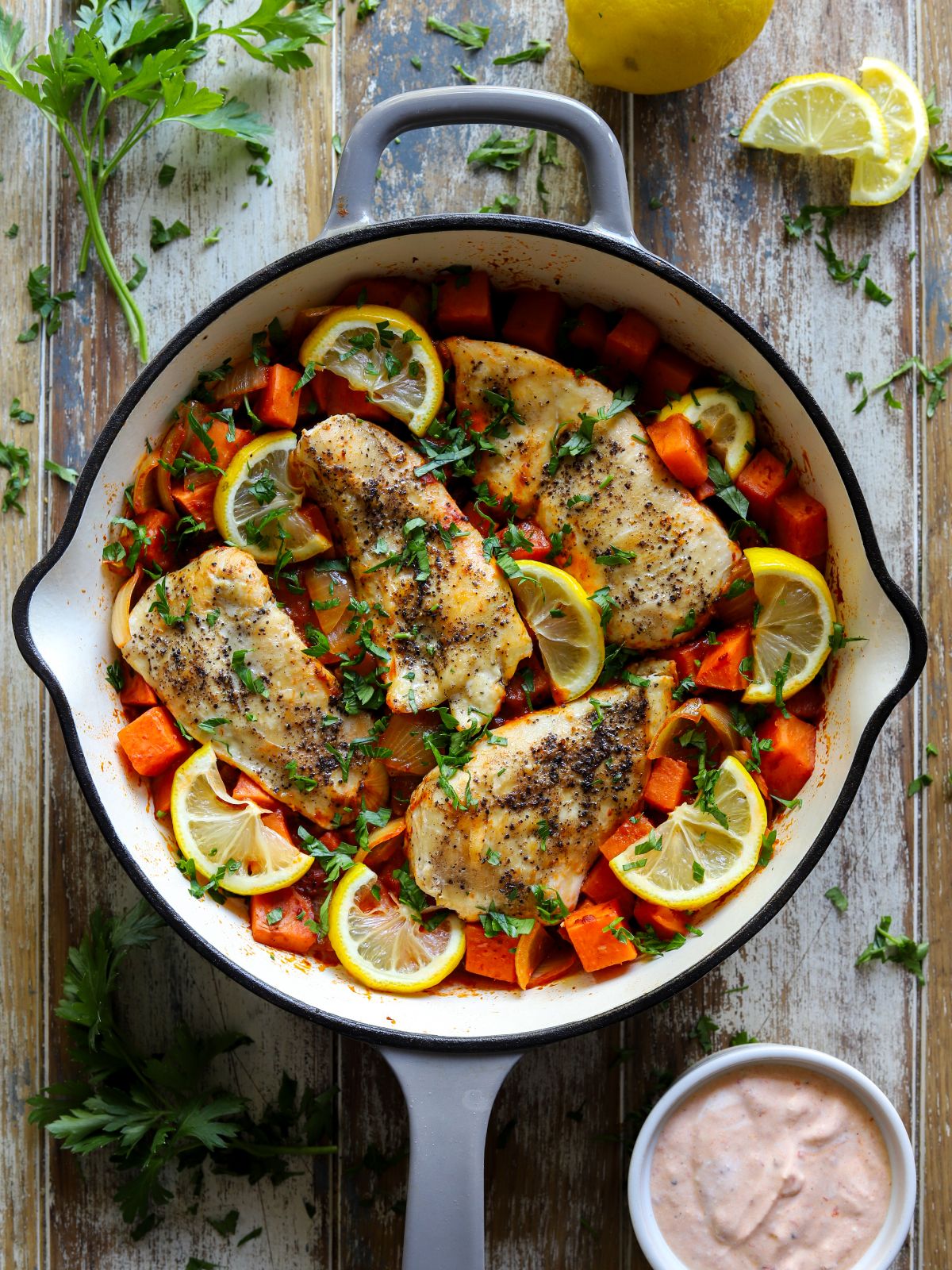 Easy Harissa Chicken with Sweet Potatoes