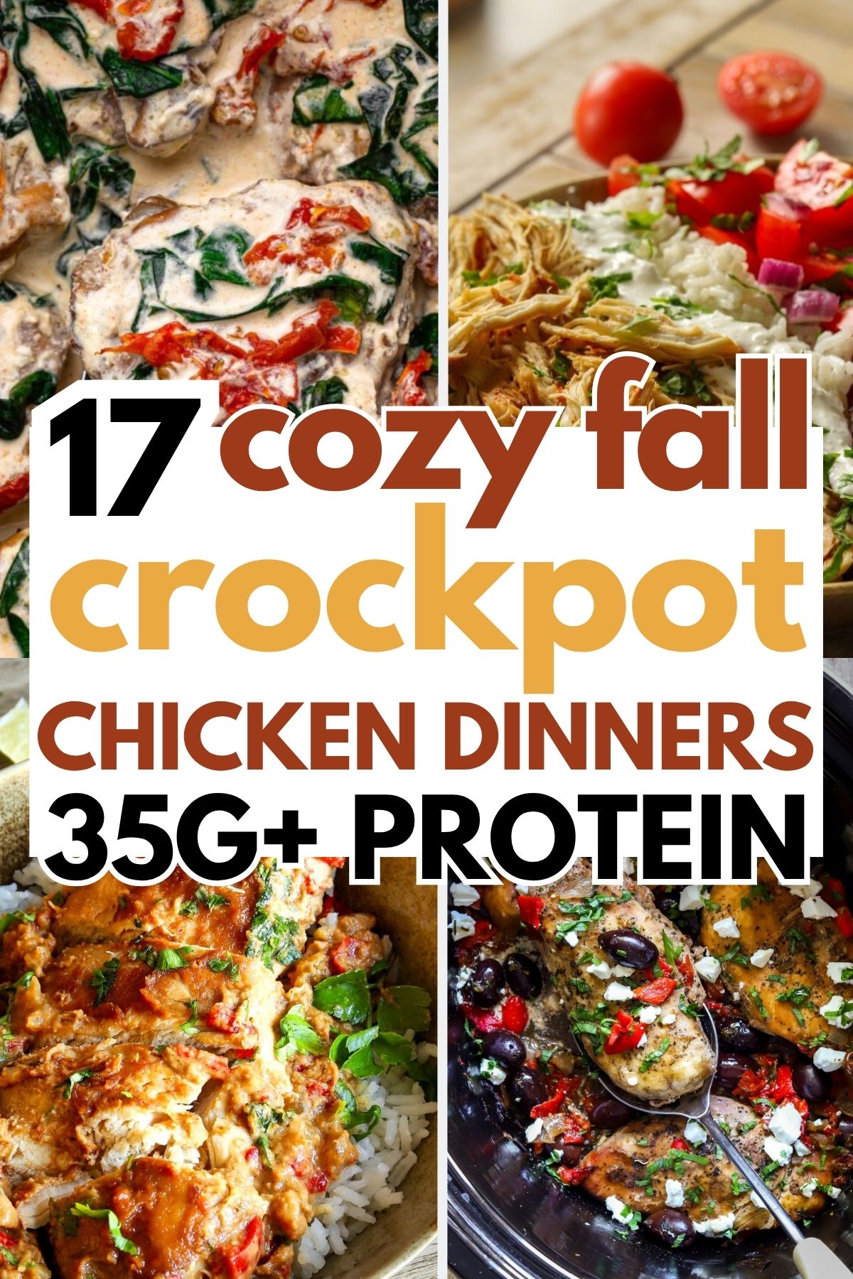 17 Fall Crockpot Chicken Dinners with 35G+ Protein