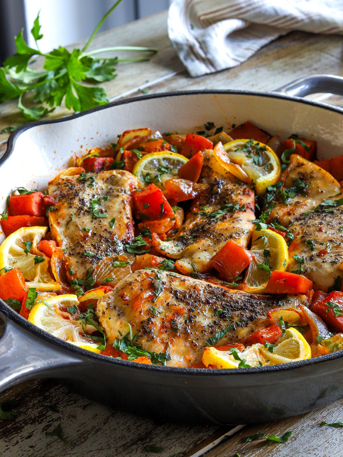 Healthy Harissa Chicken with Sweet Potatoes