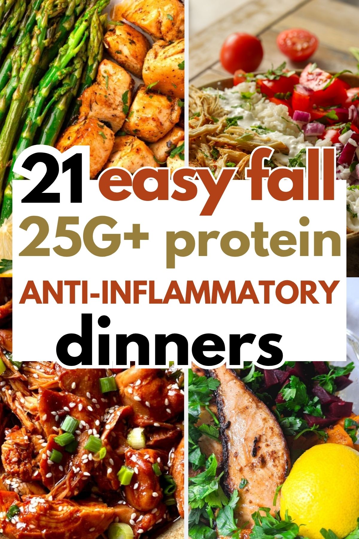 21 Fall High Protein Anti-Inflammatory Dinners 25G+ Protein