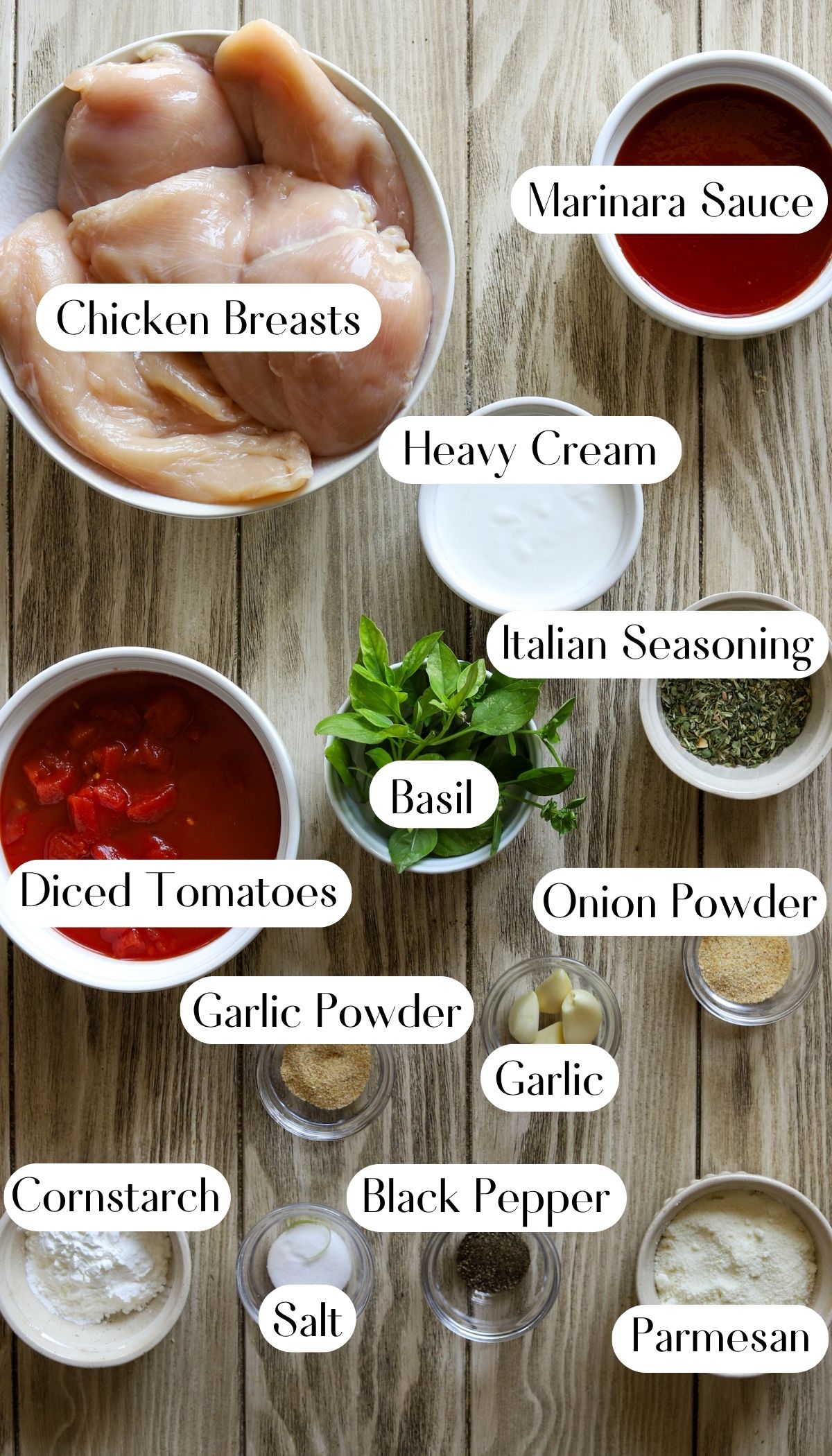 Easy Crockpot Tomato Basil Chicken Ingredients