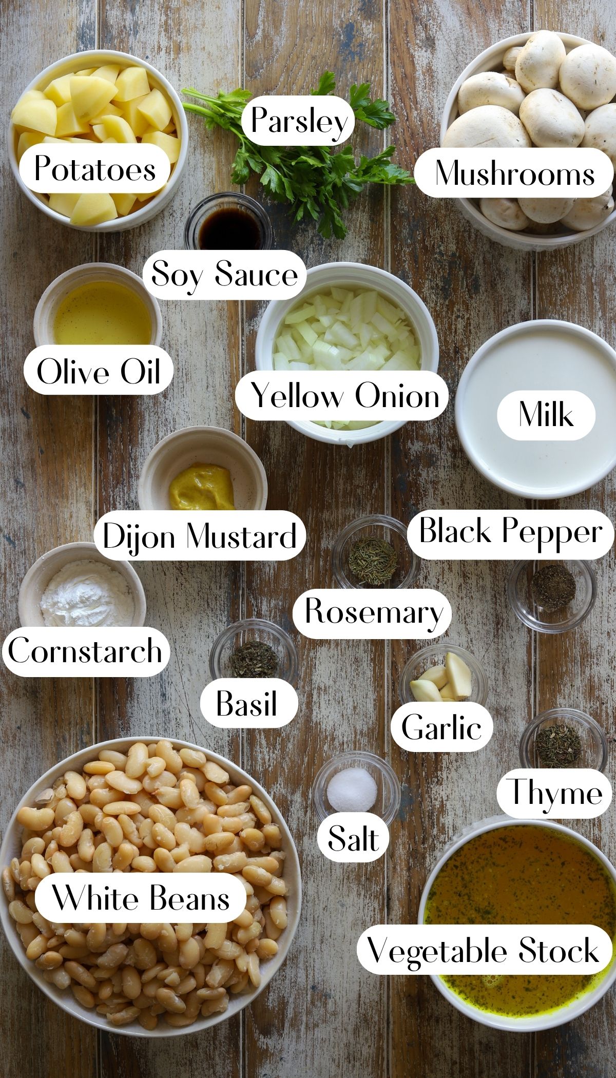 Easy White Bean Mushroom Stew Ingredients