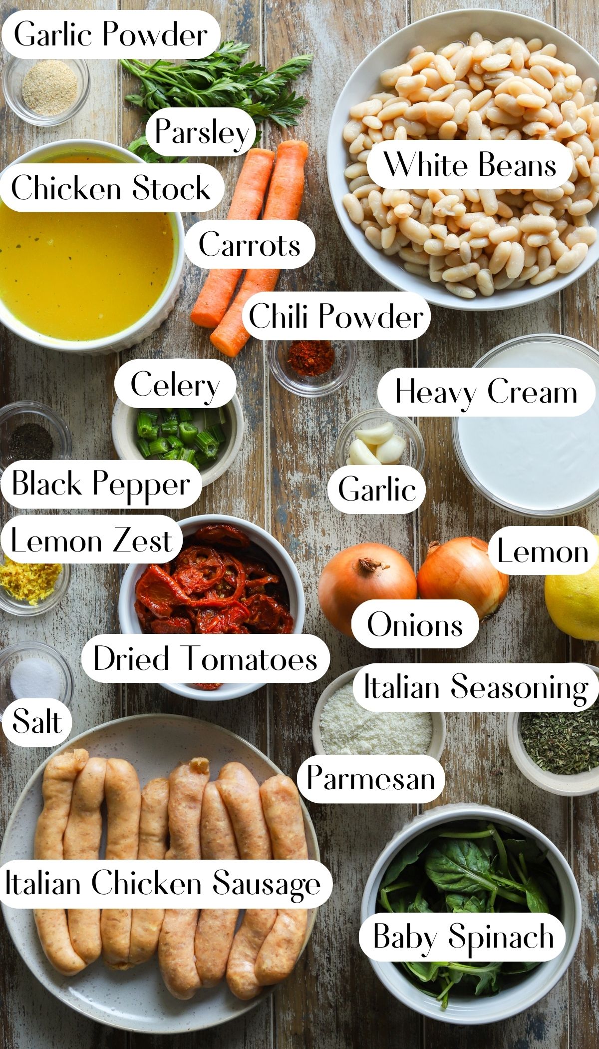 Healthy Tuscan Bean Soup Ingredients