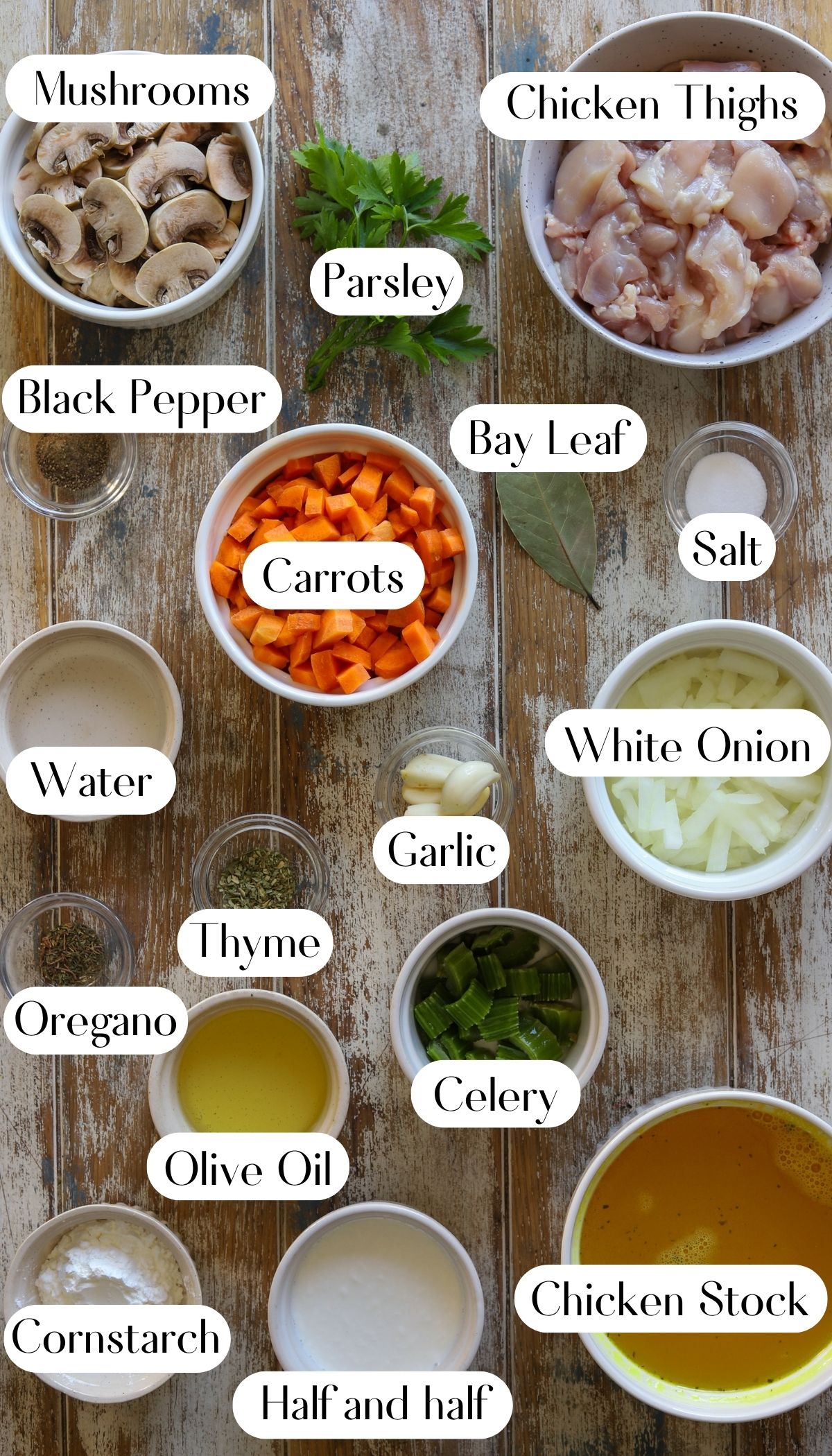 Satisfying Chicken and Mushroom Soup Ingredients