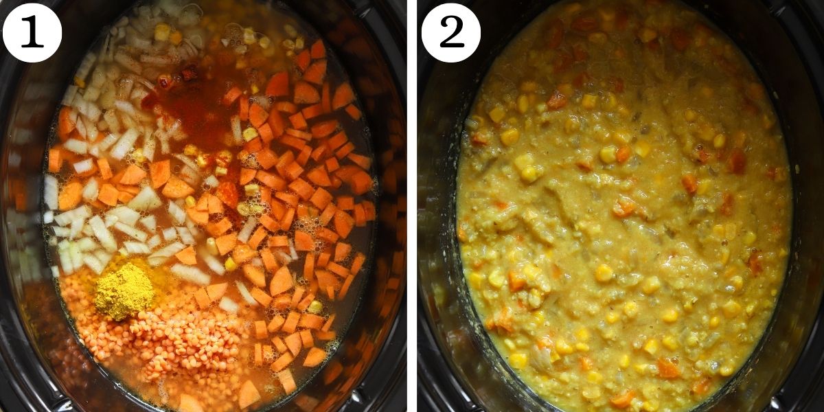 Mouthwatering Crockpot Lemon Lentil Soup Steps 1-2