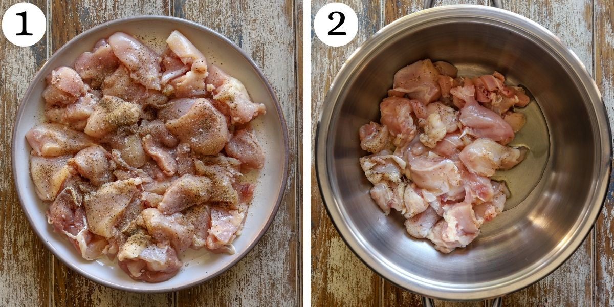 Savory Chicken and Mushroom Soup Steps 1-2