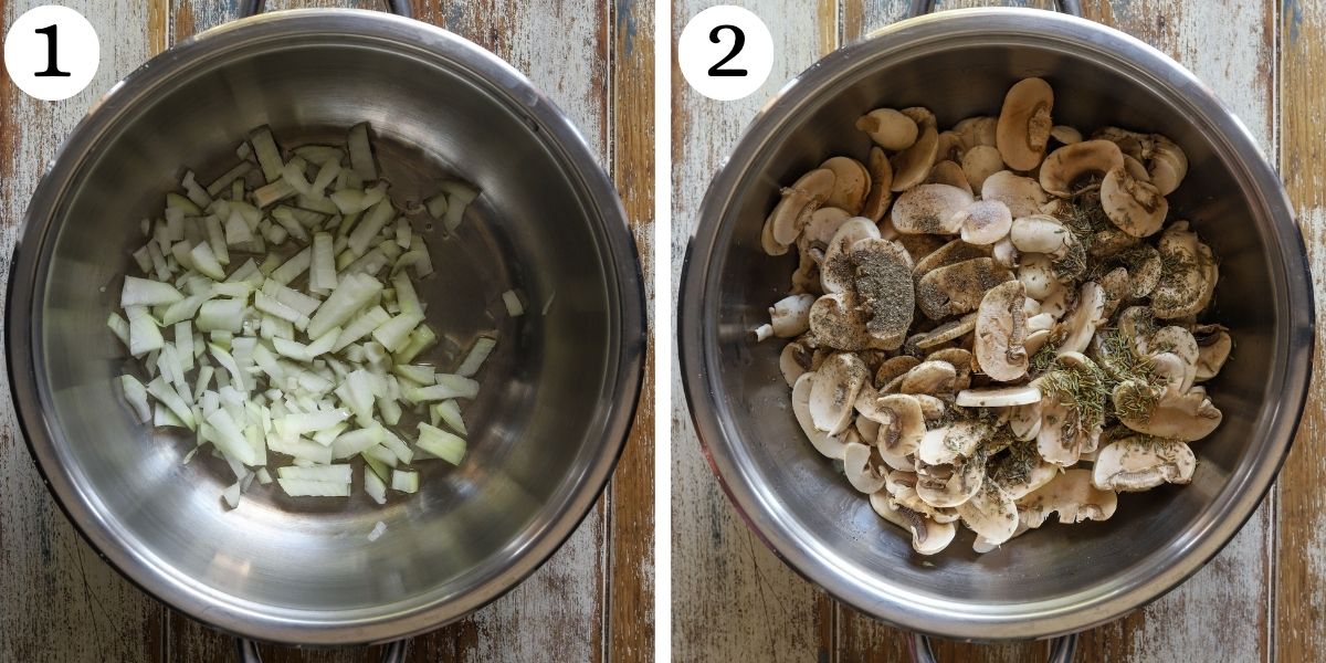 Savory White Bean Mushroom Stew Steps 1-2