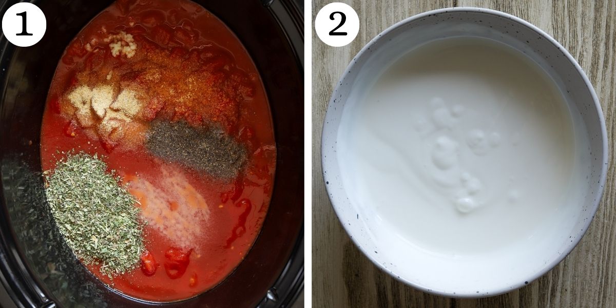 Tasty Crockpot Tomato Basil Chicken Steps 1-2