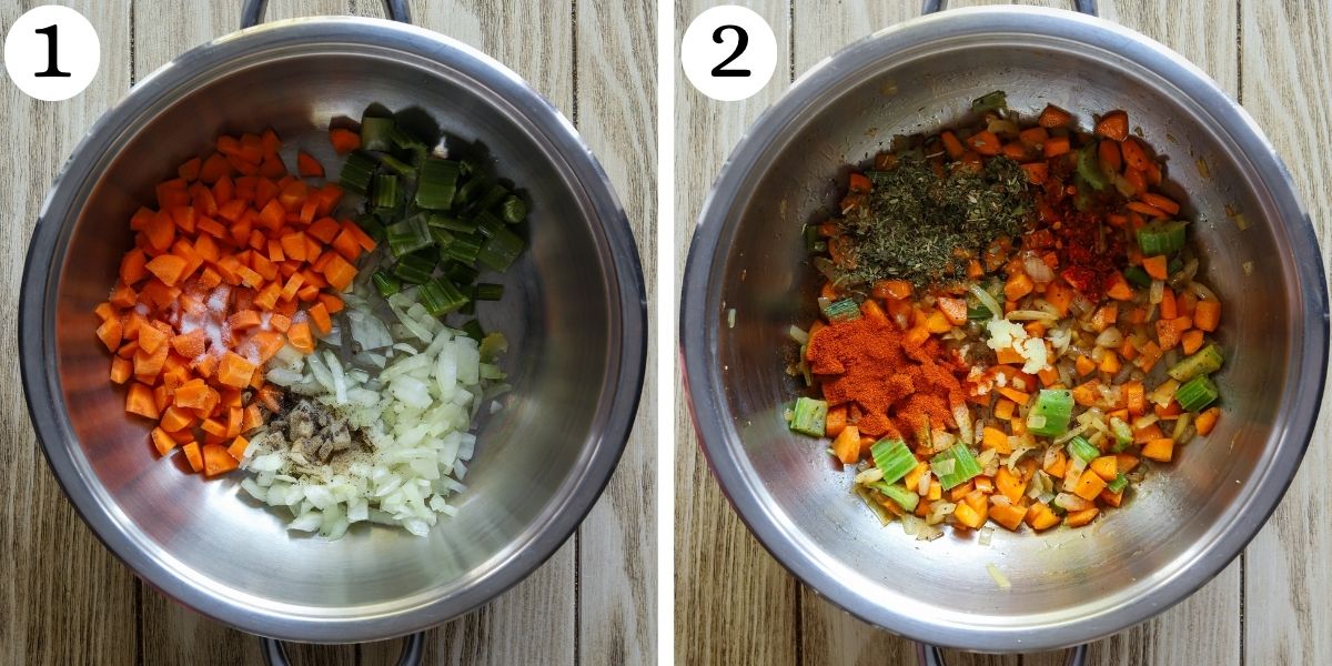 Tasty Italian Lentil Soup Steps 1-2