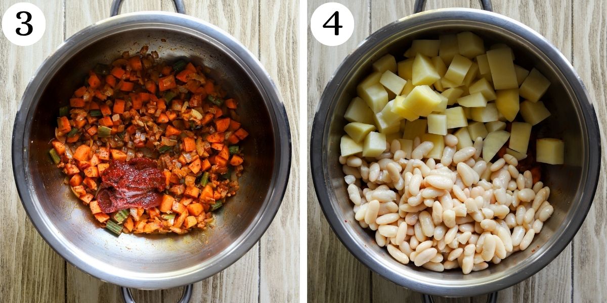Mouthwatering Bean and Potato Soup Steps 3-4