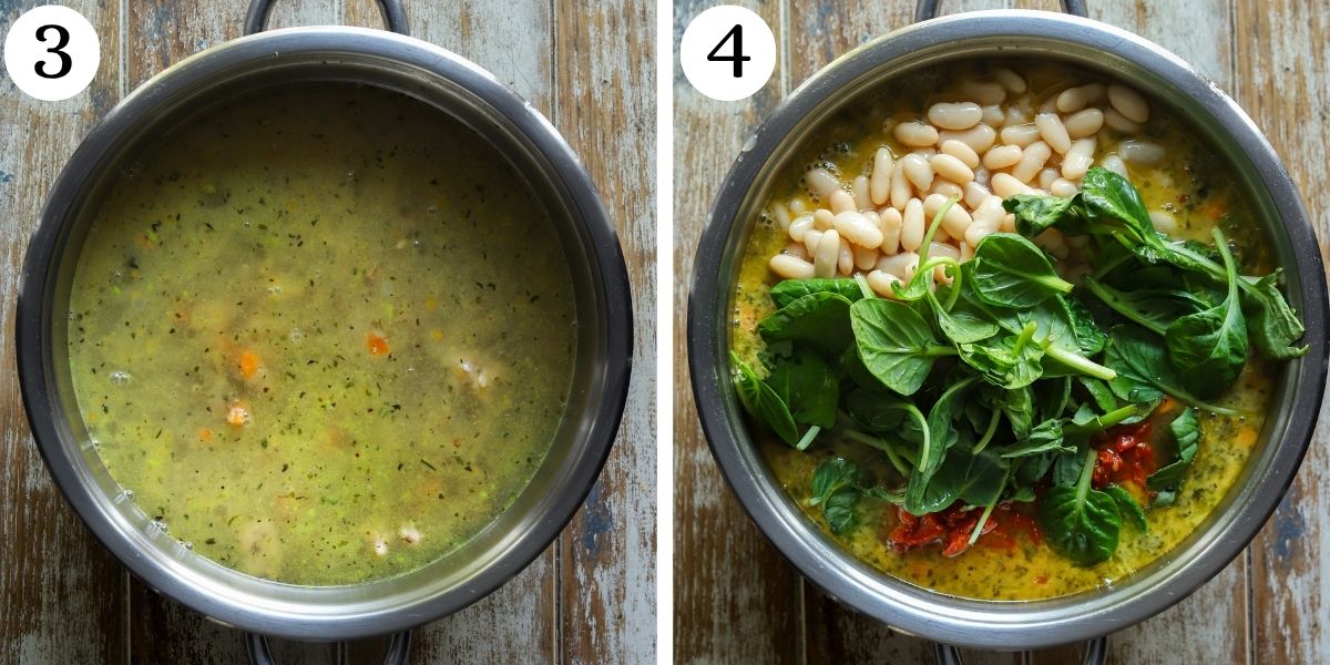 Nutritious Tuscan Bean Soup Steps 3-4