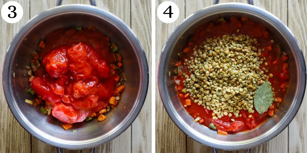 Satisfying Italian Lentil Soup Steps 3-4