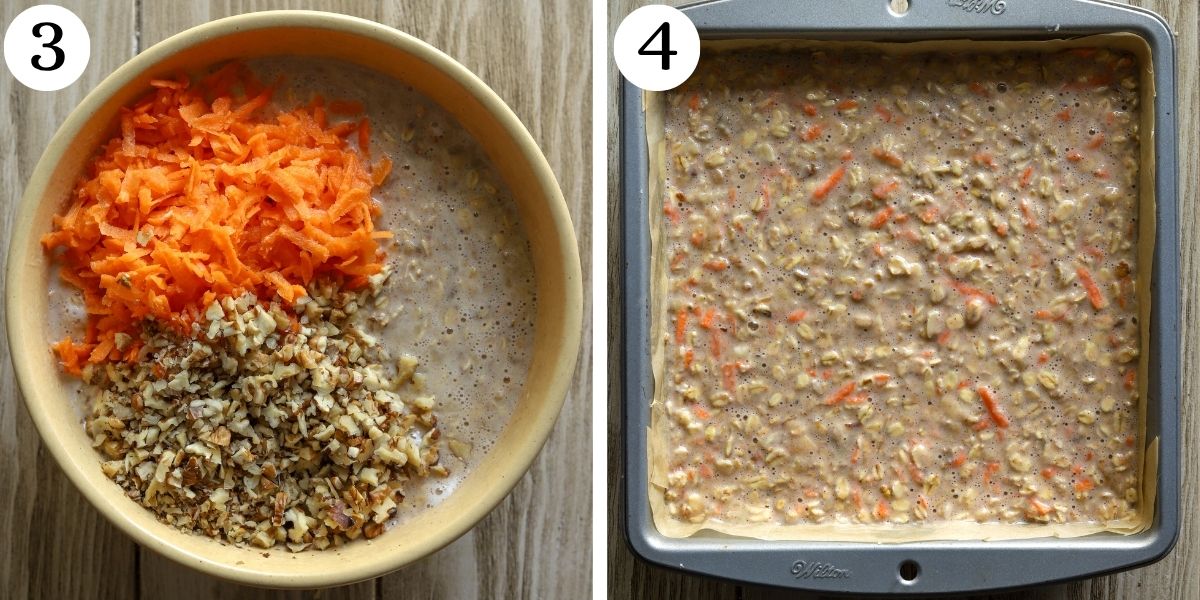 Satisfying Protein Oat Carrot Cake Steps 3-4