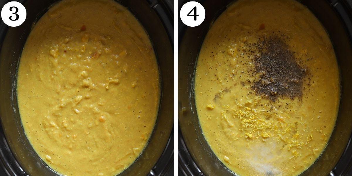 Tasty Crockpot Lemon Lentil Soup Steps 3-4