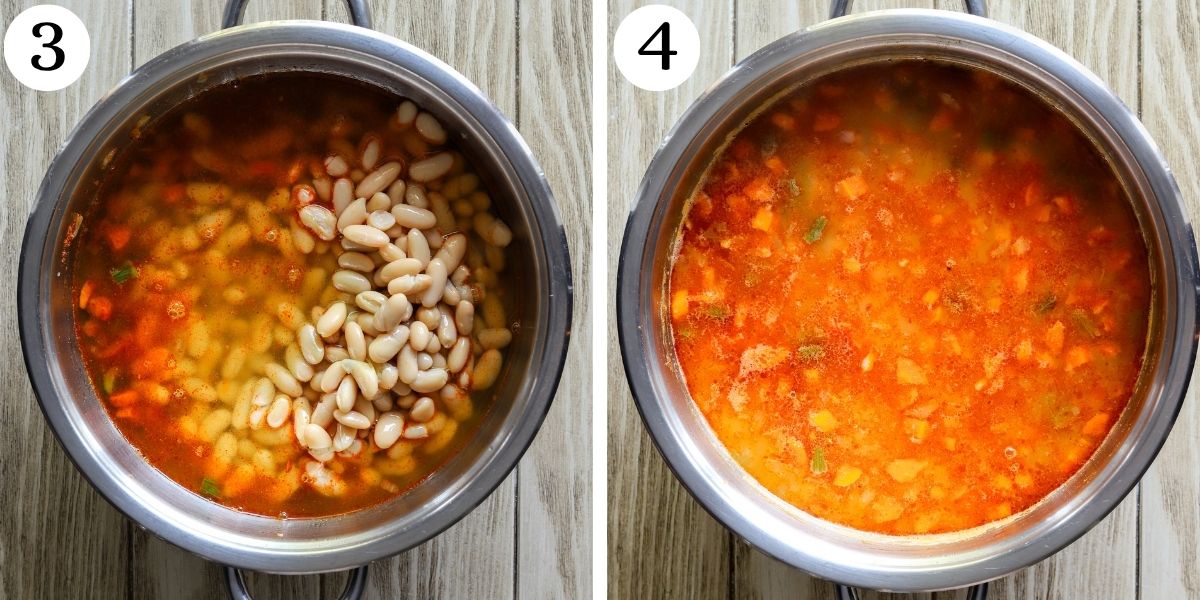 Tasty Kale White Bean Soup Steps 3-4