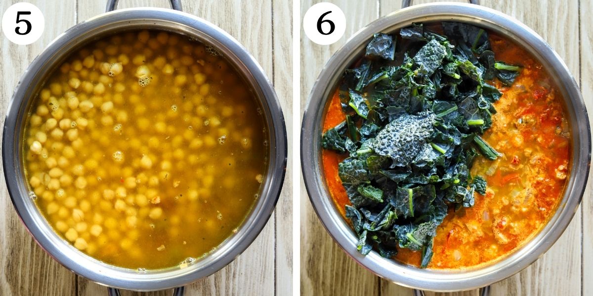 Delectable Tuscan Chickpea Soup Steps 5-6
