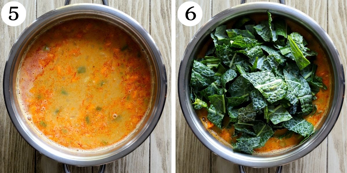 Healthy Kale White Bean Soup Steps 5-6