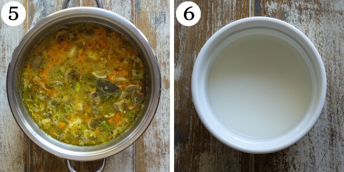 Nutritious Chicken and Mushroom Soup Steps 5-6