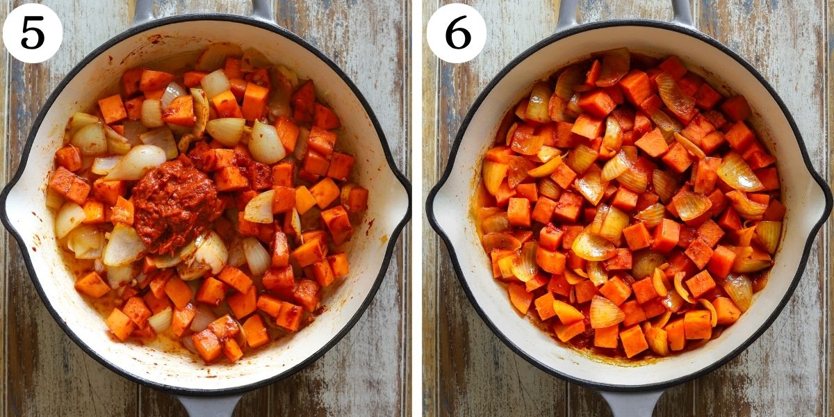 Savory Harissa Chicken with Sweet Potatoes Steps 5-6