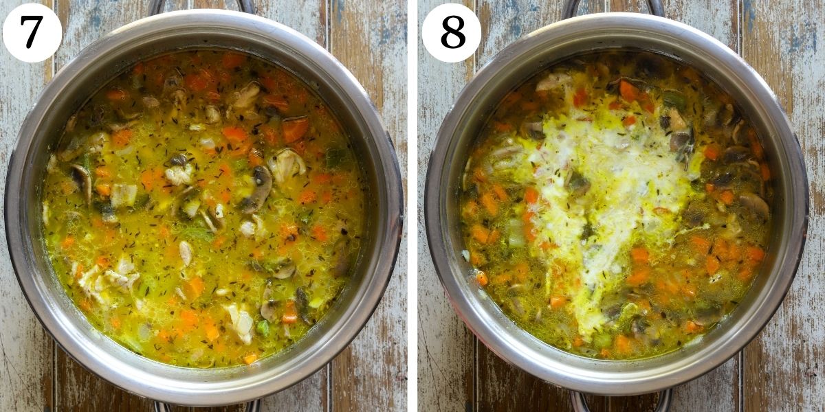 Healthy Chicken and Mushroom Soup Steps 7-8